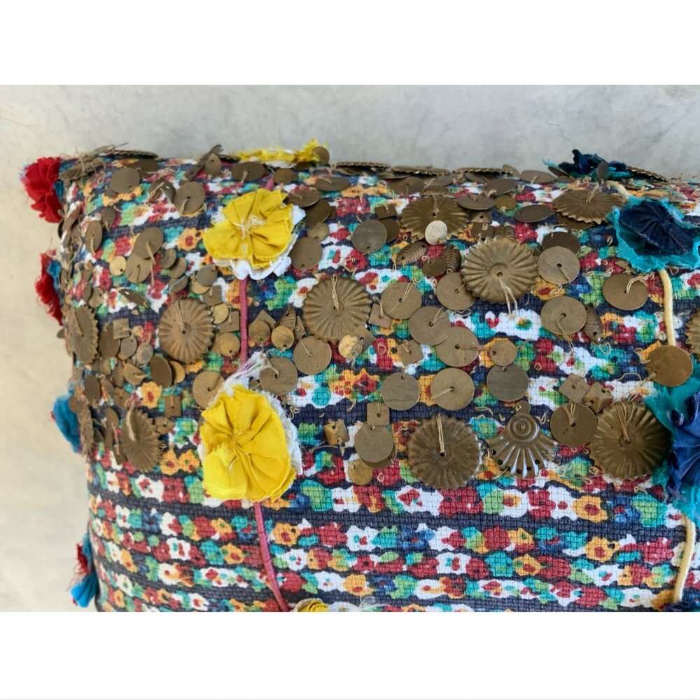 Anthropologie Handcrafted Habibi Beaded + Sequin Pillow Covers (3) - Picture 6 of 8